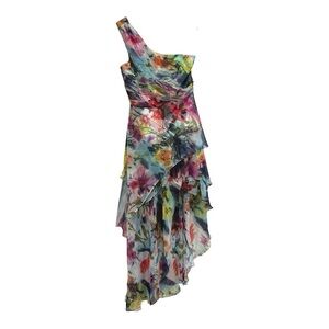 Alex & Eve Vibrant One-Shoulder Floral Dress